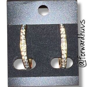 Bundle Sale 3 for $15 | Gold Tone Hoop Earrings with Sparkling Stones